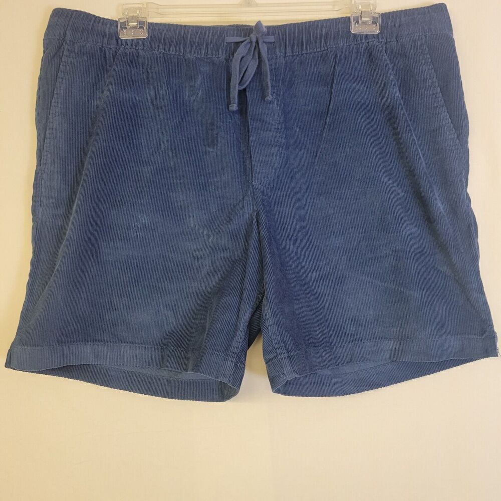 Banana‎ Republic XL Corduroy Shorts Men Pull On Blue Drawstring Cotton 7'' - Picture 2 of 6